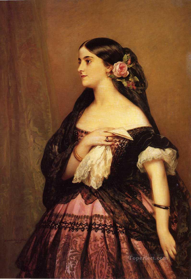 アデリーナ・パティの王室肖像画 フランツ・クサヴァー・ウィンターハルター油絵